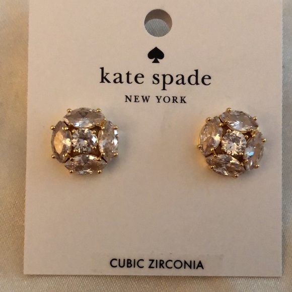 Kate Spade Flying Colors Marquise & Round Clear CZ Cluster Stud Earrings NWT - Picture 9 of 12